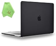 UESWILL Compatible with MacBook Pro 13 inch M2 M1 Case (2016-2024), Model A2338 A2289 A2251 A2159 A1989 A1706 A1708 Touch Bar USB-C, Matte Hard Shell Case Cover, Black
