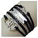 PromiseU Fashion Vintage Love Nautical Anchor Silver Infinity Bracelet
