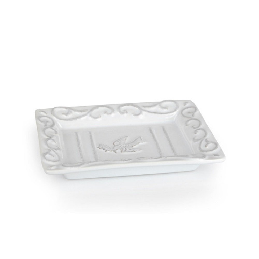 Pre de Provence with a White-Washed Terracotta Finish Soap Dish, 8.8 Ounce (Pack of 1)