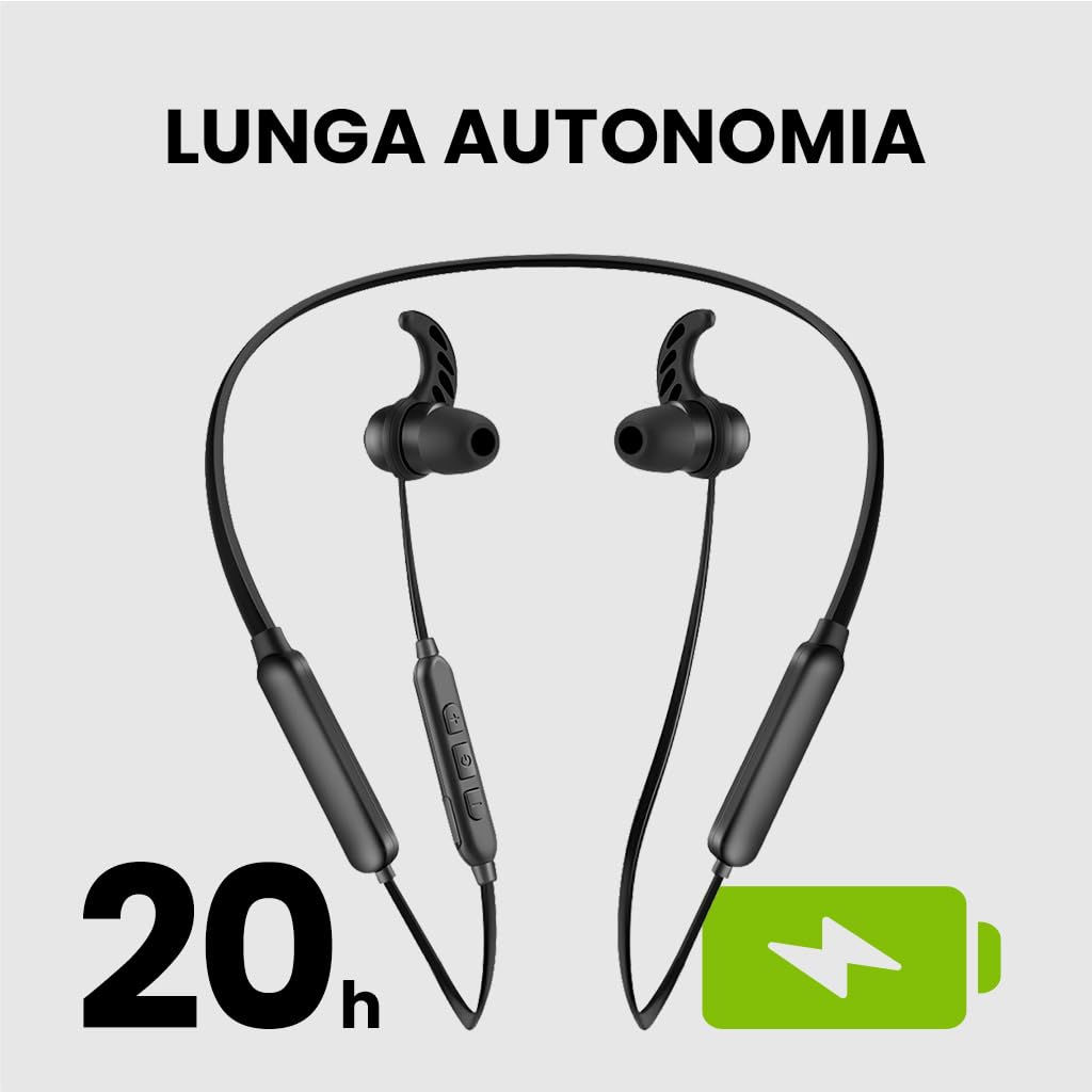 Avantree NB16-Q - Cuffie Bluetooth 5.2 In-Ear con Qualcomm aptX Adaptive, 20h di Autonomia, Comode e Sicure per Smartphone, Smart TV e PC