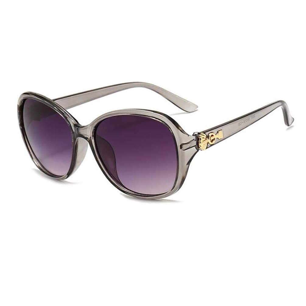 Women Shades Round Big Frame Sunglasses Classic Style UV Protection Tortoiseshell Sunglasses for Women Men Gray Frame Double