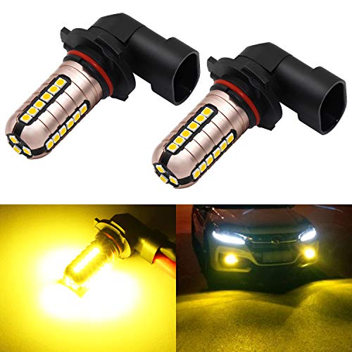 Phinlion 9006 Yellow LED Fog Light Bulbs 3000 Lumens Super Bright 3030 27-SMD