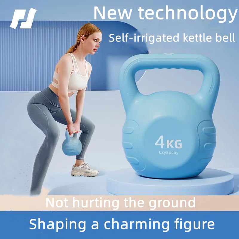 CxySpcoy Self-filled Kettlebell,4kg/9 lbs Ergonomic Design for Fitness Dumbbell Grip Anti-slip Handle Adjustable Weight Professional Grade for Women and Men Exercise Push up Bodybuilding Weightlifting Repetition Workout Home Gym Strength Competition Training