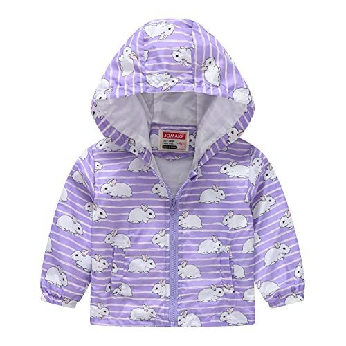 Toddler Boys Girls Cartoon Print Zip Jacket Hooded Trench Lightweight Kids Coats Windbreaker Casual Outdoor Outerwear (White, 2-3 Years)