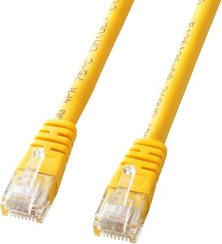Sanwa Supply KB-T5T-10YN CAT5e 1Gbps/100MHz RJ45 Connector Single Wire LAN Cable 10m Yellow