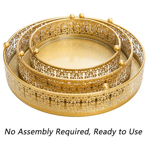 Youeon 3 Pack Metal Gold Cake Stand, 12/10/8 Inch Round Cake Stands for Dessert Table, Cupcake Pastry Display, Elegant Metal Display Risers for Weddings, Parties, and Events - Image 6