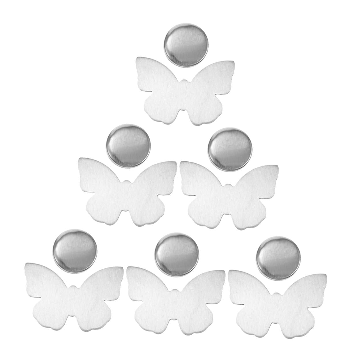 Toyvian Tischdeckenbeschwerer Edelstahl Schmetterling Magnet Silber