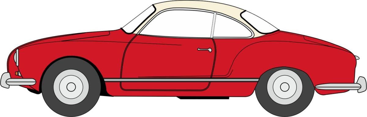 Oxford Diecast 76KG001 VW Karmann Ghia Henna Red/Pearl White