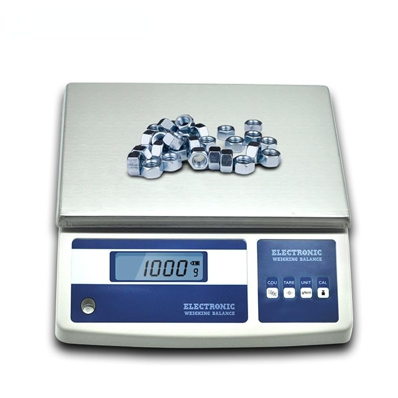 MH20MB Electronic Bench Scale with an Accuracy of 0.1g, Precision 20KG Stainless Steel Kitchen Scale, Peeling and Counting Functions, LCD Display