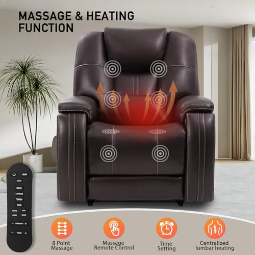 Image of EONIX Triple Motor Power Lift Recliner Chair, Adjustable Headrest, Brown