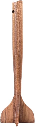 Teak Wooden Meat Masher & Ground Beef Smasher, 10.6 Inch Hea