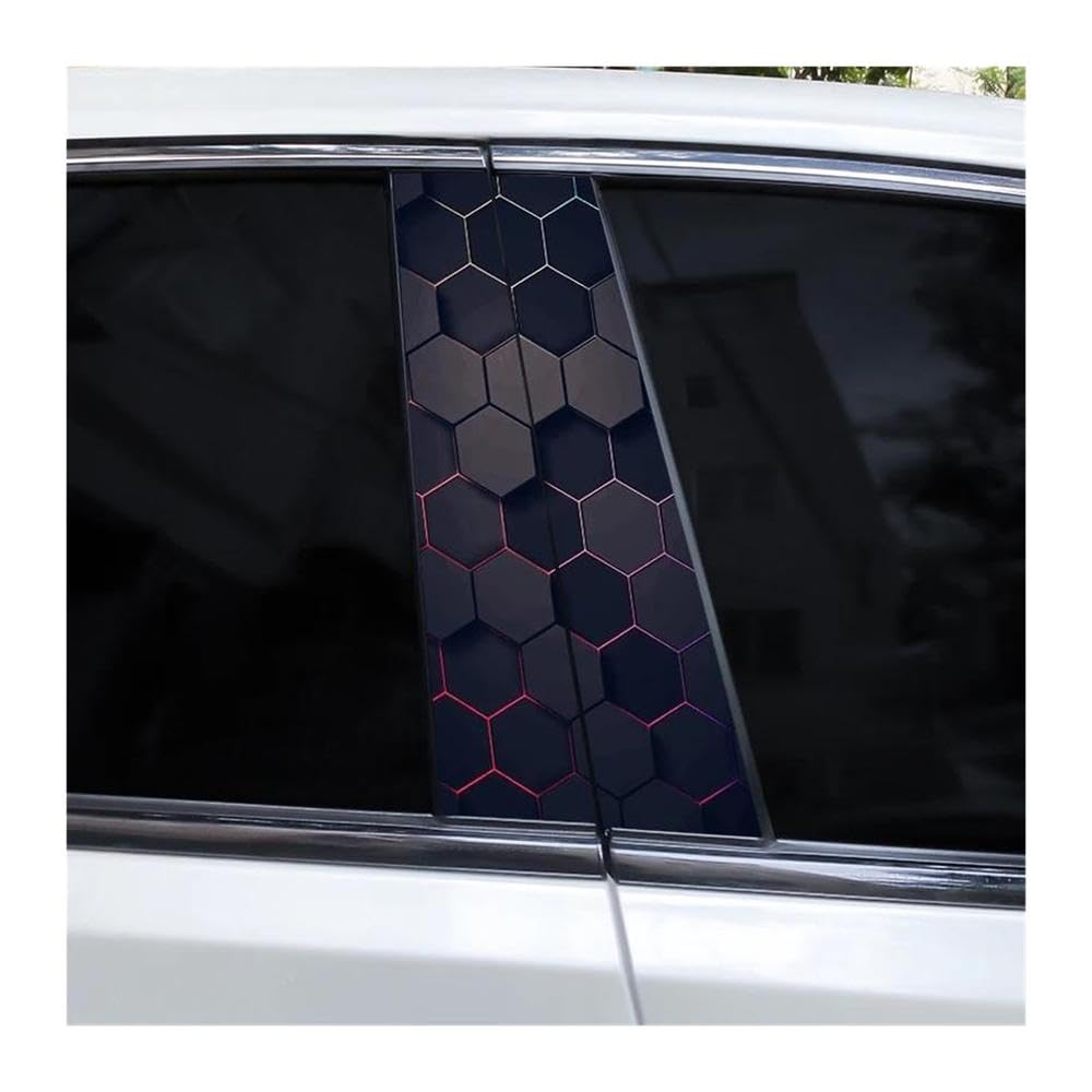 Body Parts 2PCS Car B-Pillar Stickers Cellular Personalized Car Center Pillar Decals Covered with Scratched(D)