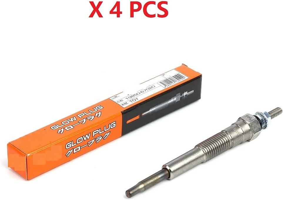 4pcs OEM# 19850-67020 1985067020 CP-22 Glow Plug Compatible with TOYOTA Hilux Land Cruiser 4Runner 1kz Engine