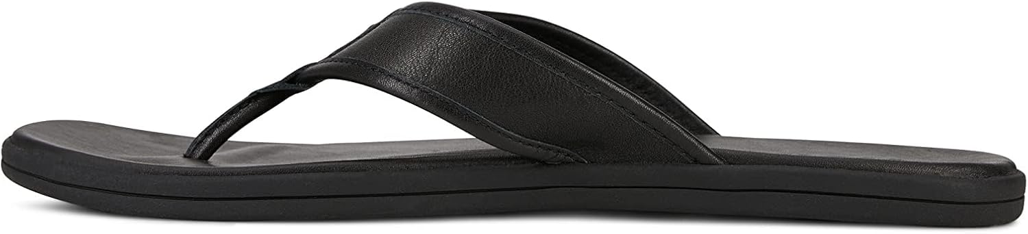 HORSE Men’s Premium Leather, Molded footbed Flip Flop Sandals, Comfort Fit, Marengo - Image 4