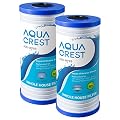 AQUA CREST AP810 Whole House Water Filter Replacement for 3M® Aqua-Pure AP810, AP801, AP811, Whirlpool® WHKF-GD25BB, WHKF-DWHBB, 5 Micron, 10" x 4.5", Well & Tap Water Filter, Pack of 2