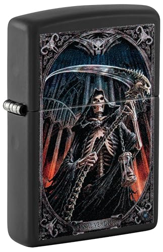 Encendedor Zippo Skeleton Grim Reaper Negro Mate miniatura 1