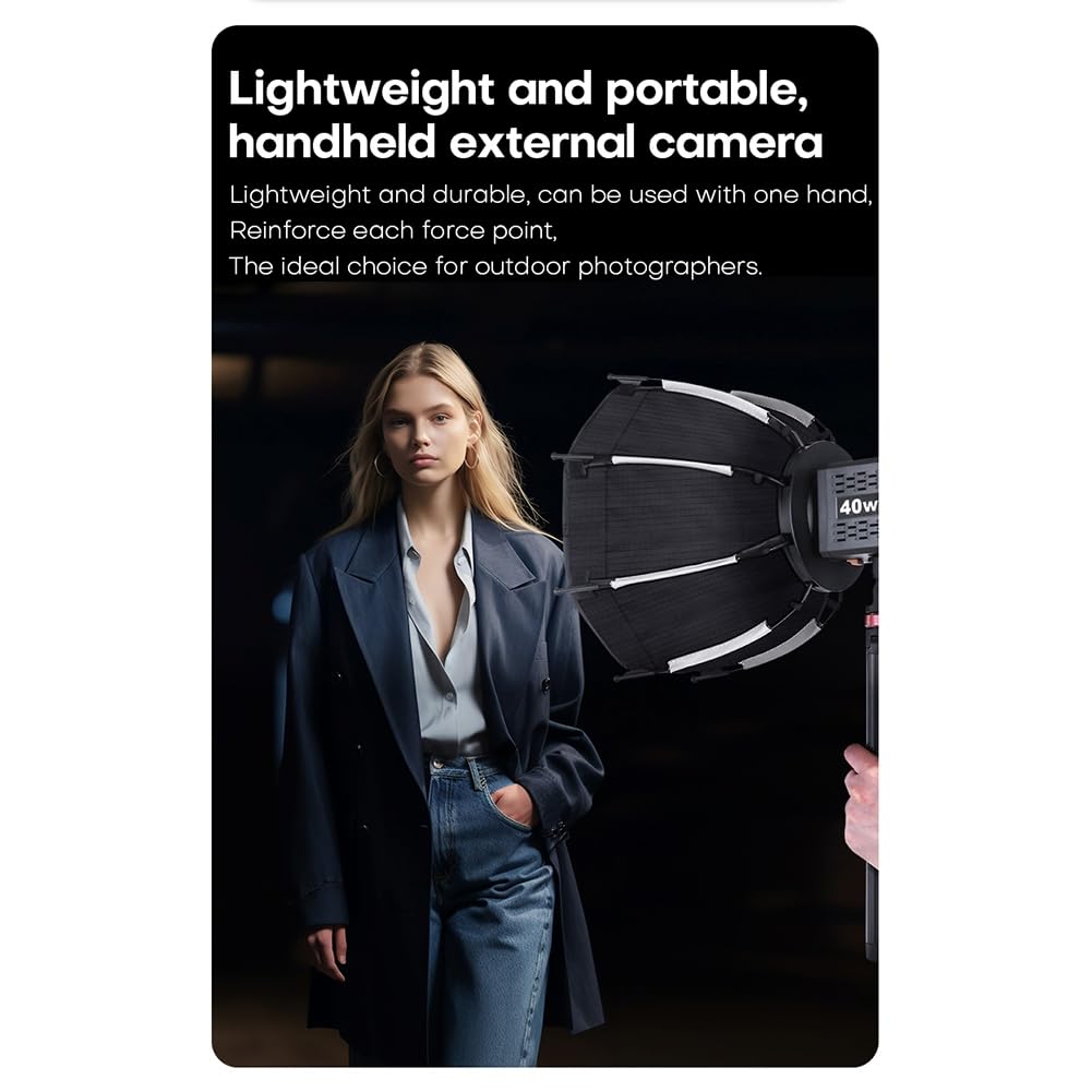 Caja de Luz Octogonal de 30 Cm, Montaje Mini Bowens, Caja de Luz con Rejilla de Panal de Liberación Rápida para Estudio de Luz de Relleno COB ZU60 o M60