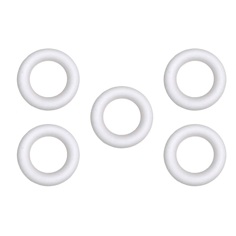5 Anelli In Polistirolo Per Ghirlande Fai-da-te – Diametro 25 Cm, Bianchi, Per Decorazioni Matrimoniali, Floreali, Artigianato E Progetti Scolastici - 2