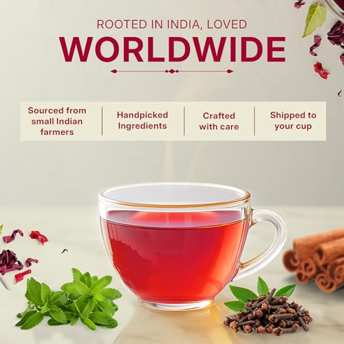 Image of Sweet Hibiscus Green Tea Loose Leaf (100gm /3.5oz), Makes Upto 50 Servings