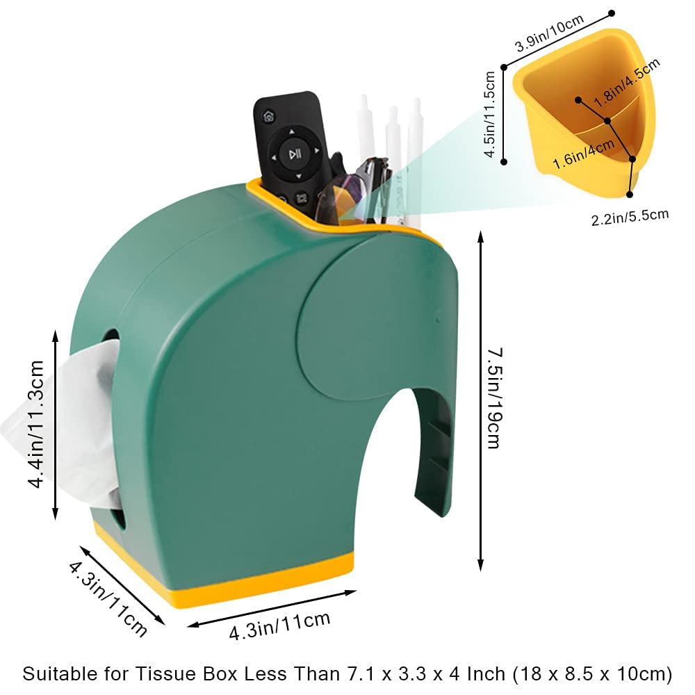 Elefanten-Taschentuchbox Mit Stauraum – Multifunktionaler Organizer Für Schreibtisch, Küche & Büro, Grün