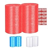 Yens Bubble Cushioning Rolls Packing Materials, 3/16' AIR Bubble,72 FT, 12 inch width Perforated every 12' (72 ft, Red)