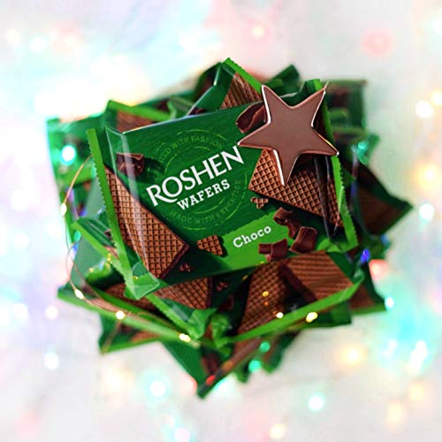 Roshen Crispy Flavorful Choco, Cocoa Wafers Layered with Cocoa Filling, Kosher, Halal, 7.61oz/216 grams, Pack of 1