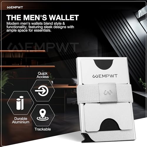 Aluminum Cardholder Wallet for Men-Metal Wallets with Advanced RFID Layer Protection | Slim & Minimalist Trendy Cardholder with Convenient Push Button for Quick Card Access (Silver)2