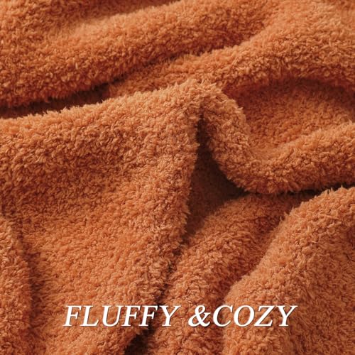 bearberry Super Soft Fluffy Throw Blanket Lightweight Cozy Warm Throw Blankets for Couch Bed Sofa All Season (Caramel, 53”x71”) — view 4