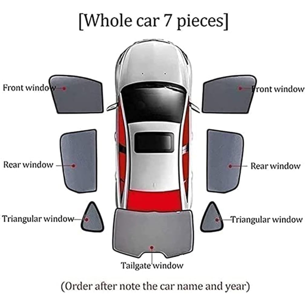 NFDJYDZRMB Car Sun Shade Set, for Lexus LC500 LC500h RC200t RC300 RC350 RCF, UV Blocking Window Sun Visor Easy to Install Foldable Car Sun Shades,6pcs-wholecar-normal
