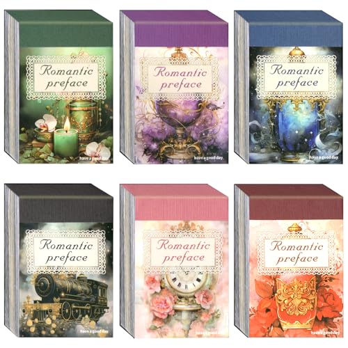 Aromoty 6 Sets 300 Pcs Washi Stickers Book Kit for Journaling, Vintage Aesthetic Antique Magic Scrapbook Stickers for Scrapbooking Bullet Junk Journal Supplies Planner Stationery Collage Craft Gifts by Aromoty - Used condition - US$12.60