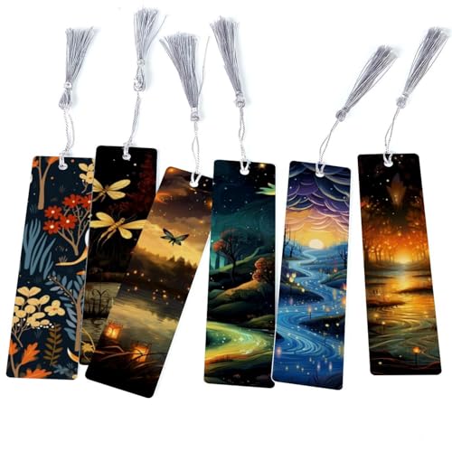 Marque-pages luciole coffret cadeau de 6 pièces avec pompons élégants pour surprendre un lecteur