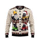 Scottish Terrier Christmas Pattern Ugly Sweater Long Sleeve Sweatshirt Holiday Christmas Party...