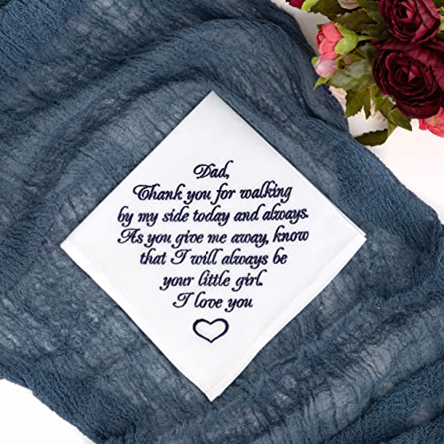 Llemioembroideryshop Father Of The Bride Handkerchief From Daughter Dad Embroidered Wedding Hankerchief Parent Of The Bride Gift On Wedding Day  thumb #1