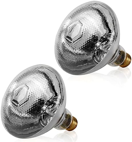 CALPALMY (2 件装)100W 红外加热灯泡,适用于爬行动物和两栖动物(软白色)- E26 灯泡底座 - 适用于胡须龙、蛇、壁虎、青蛙和乌龟