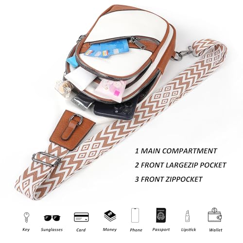 Image of TANTOMI Sling Bag Crossbody Bags for Women Leather Cross Body Bag Trendy Fanny Pack Chest Travel Purse with Adjustable Strap