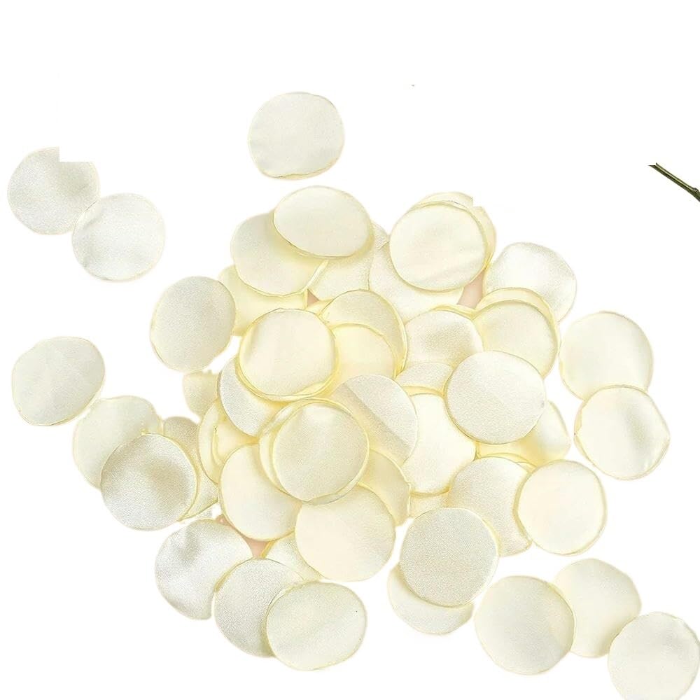 BPABDEITR Artificial Satin Rose Petals Multicolor 1.5-2 Inches 200 Pcs(Cream)