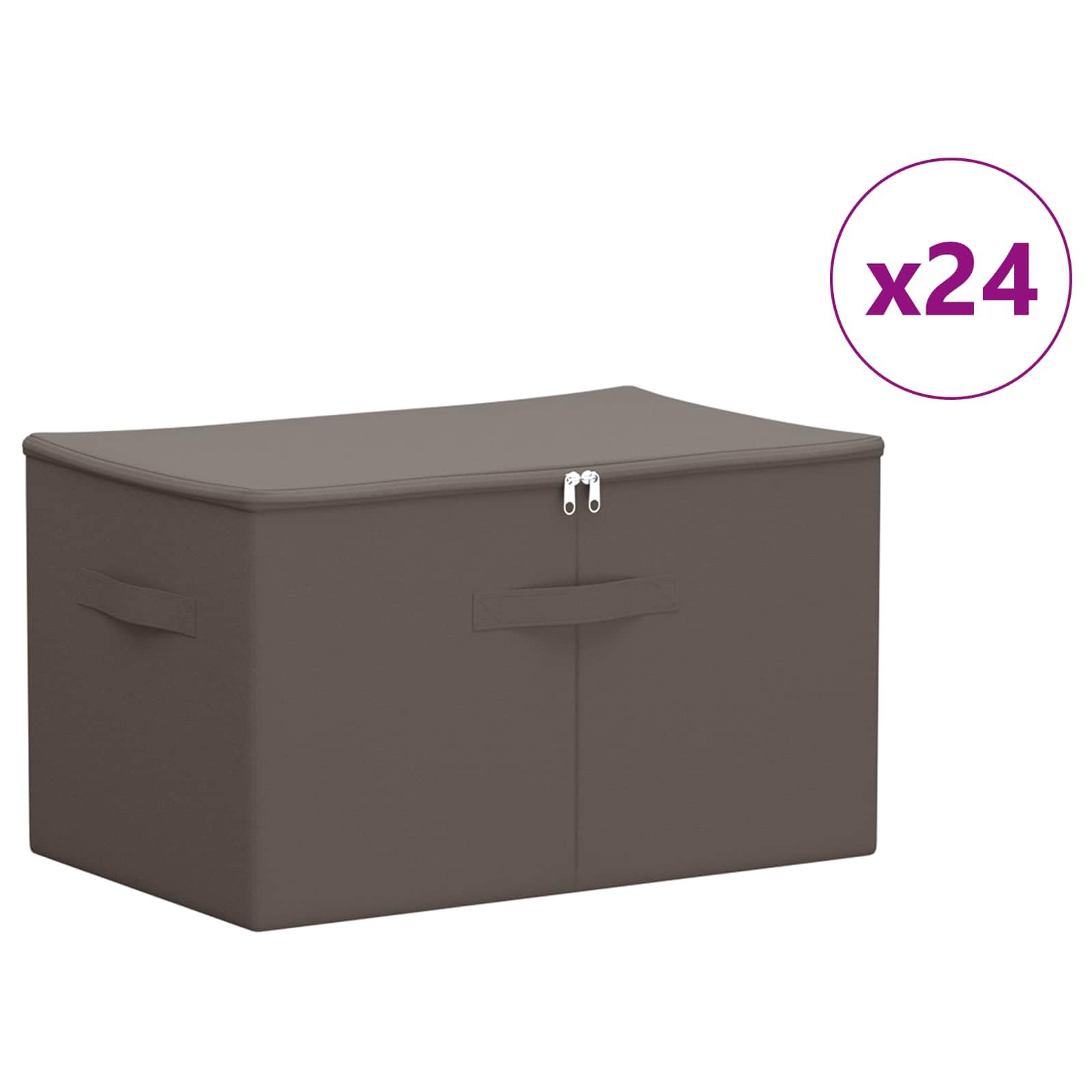 Générique Contenitore pieghevole in tessuto non tessuto 50 x 30 x 25 cm, grigio, con due scomparti per giocattoli e vestiti, design pieghevole per risparmiare spazio.