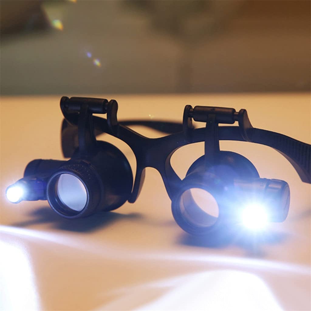 Gafas de Aumento con Diadema de observación y Lupa Gafas de Aumento con Lente portátil con LED