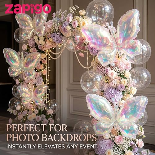 Image of Balloonistics Large Iridescent Crystal Butterfly Balloon Pack Of 1
