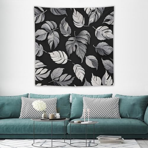 Tenture murale feuilles grises pour esthétique chambre moderne - 3