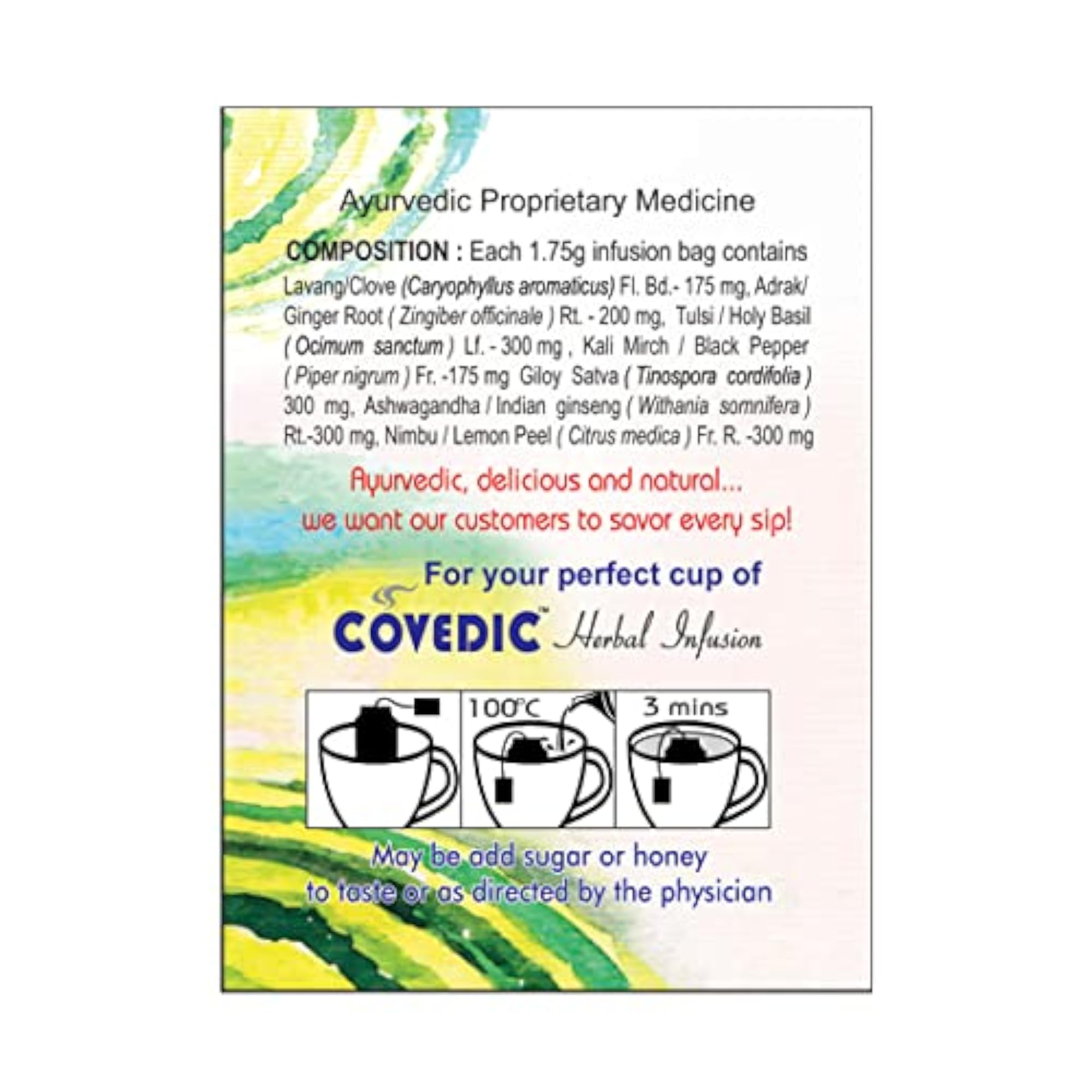 BASIC AYURVEDA Covedic Herbal Infusion 20 Bags