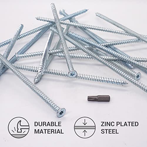 SKIR’CO (20 Stück) Verzinkte 7,5 x 212 mm Betonschrauben, Senkkopf, Mauerwerk Schrauben, Rahmen Befestigungsschraube