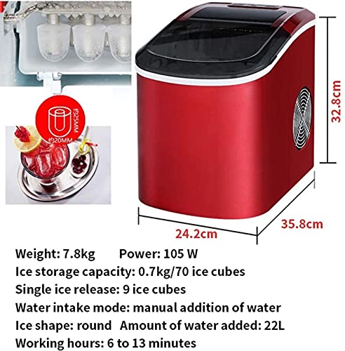 Máquina portátil compacta para hacer hielo roja miniatura 3