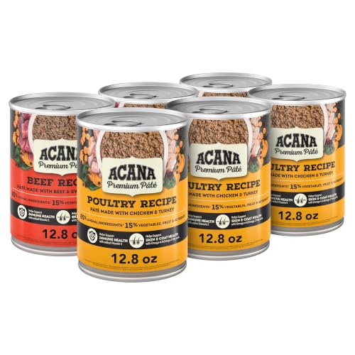ACANA Pate Wet Dog Food Variety Pack Beef Poultry 12.8oz Cans (6 ct.)