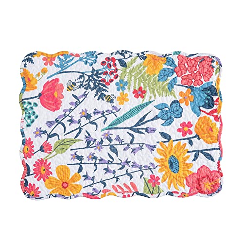 Image of Anaya Bright Flowers 100% Cotton Set of 6 Placemats 13 inch x 19 inch