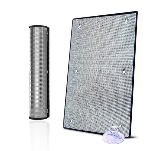 Generico Pellicola per Finestre Oscurante Totale Pellicola di Isolamento Termico per Vetri con Ventosa Pellicola Riflettente in Doppia Foglio di Alluminio Pellicola Privacy(70x70cm)