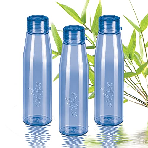 MILTON Ripple 1000 Pet Bottle, 946 ml Each, Set of 3, Blue | BPA Free | 100% Leak Proof | Office Bottle | Gym Bottle | Home | Kitchen | Travel Bottle | Hiking | Treking Bottle