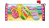 Toland Home Garden Flip Flop Welcome Colorful Summer Beach Sandal Magnetic Mailbox Cover