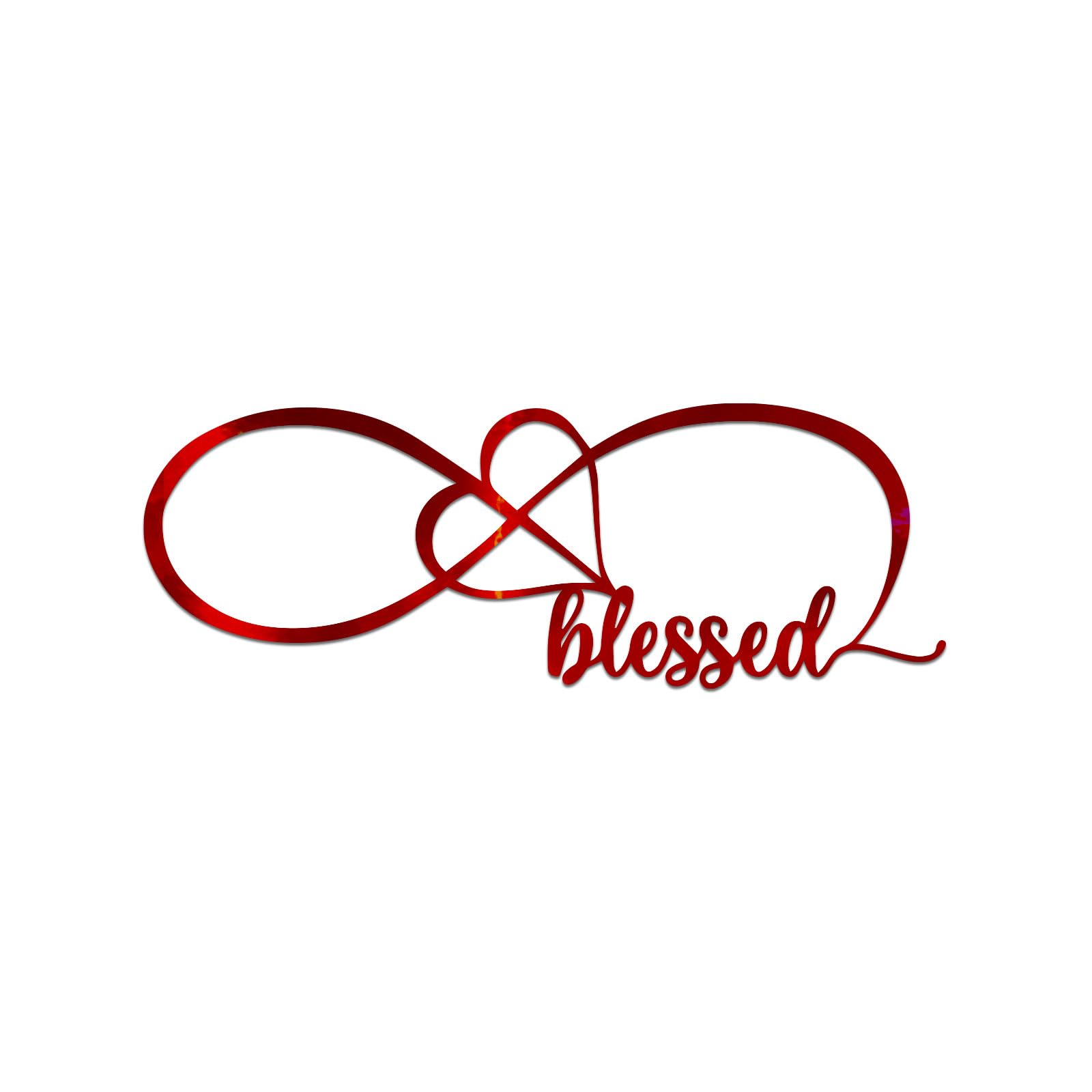 Blessed Infinity Love Holographic Vinyl Decal - 8x2 Inch Sticker For Car, Laptop, Wall - View #3