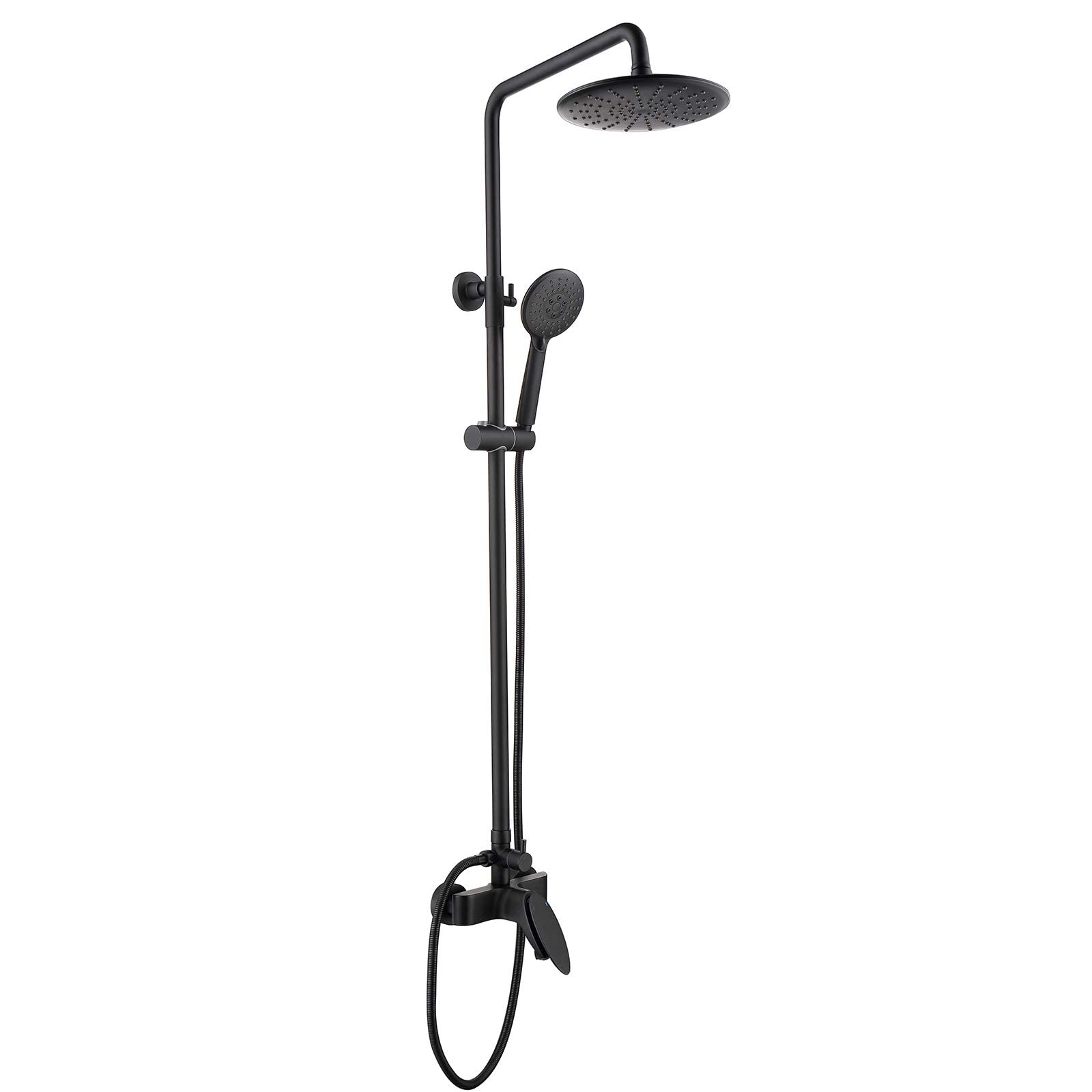 Robinet de douche mural combiné baignoire pommeau effet pluie 9 pouces et douchette